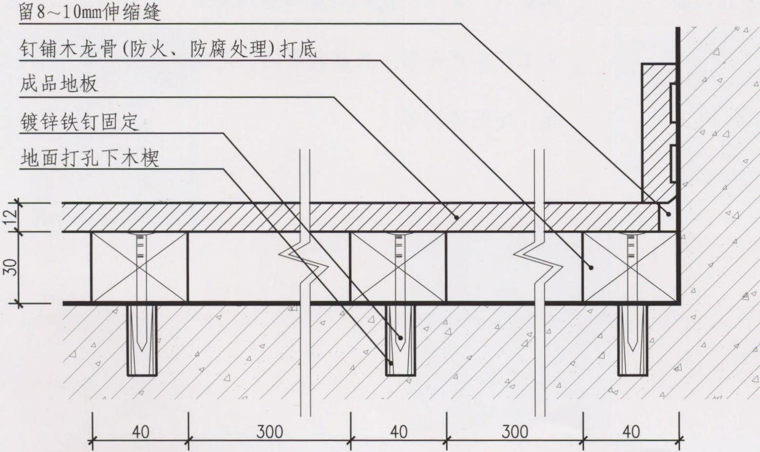 鋪實木地板木龍骨打底 J-02-03-01